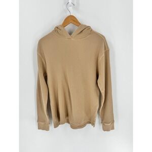 Pact Hoodie Mens Small Tan Waffle Knit Hoodie Organic Cotton